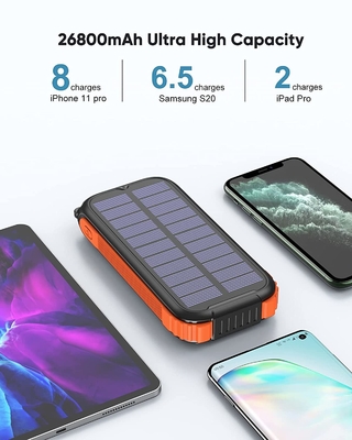 Prawdziwa przenośna stacja zasilająca energią słoneczną z korbą ręczną 26800 mAh NCM